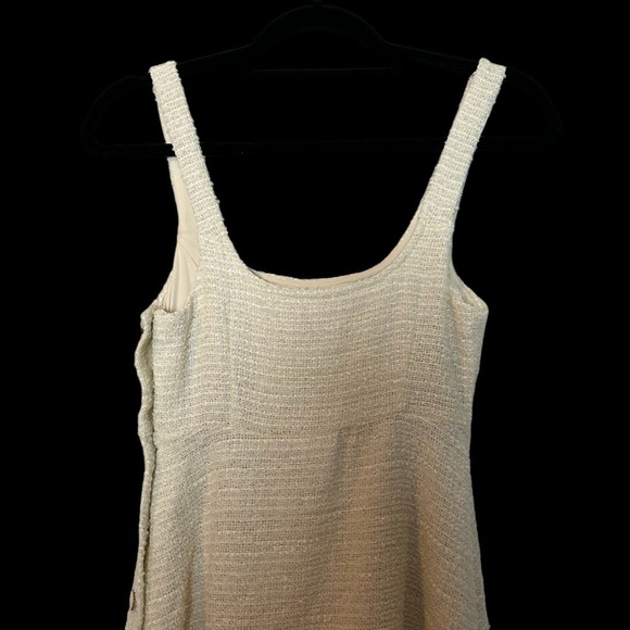 Zara NWT Off White Boucle’ Sleeveless Fully Lined Fit & Flare Mini Dress Sz. XS - Picture 9 of 16